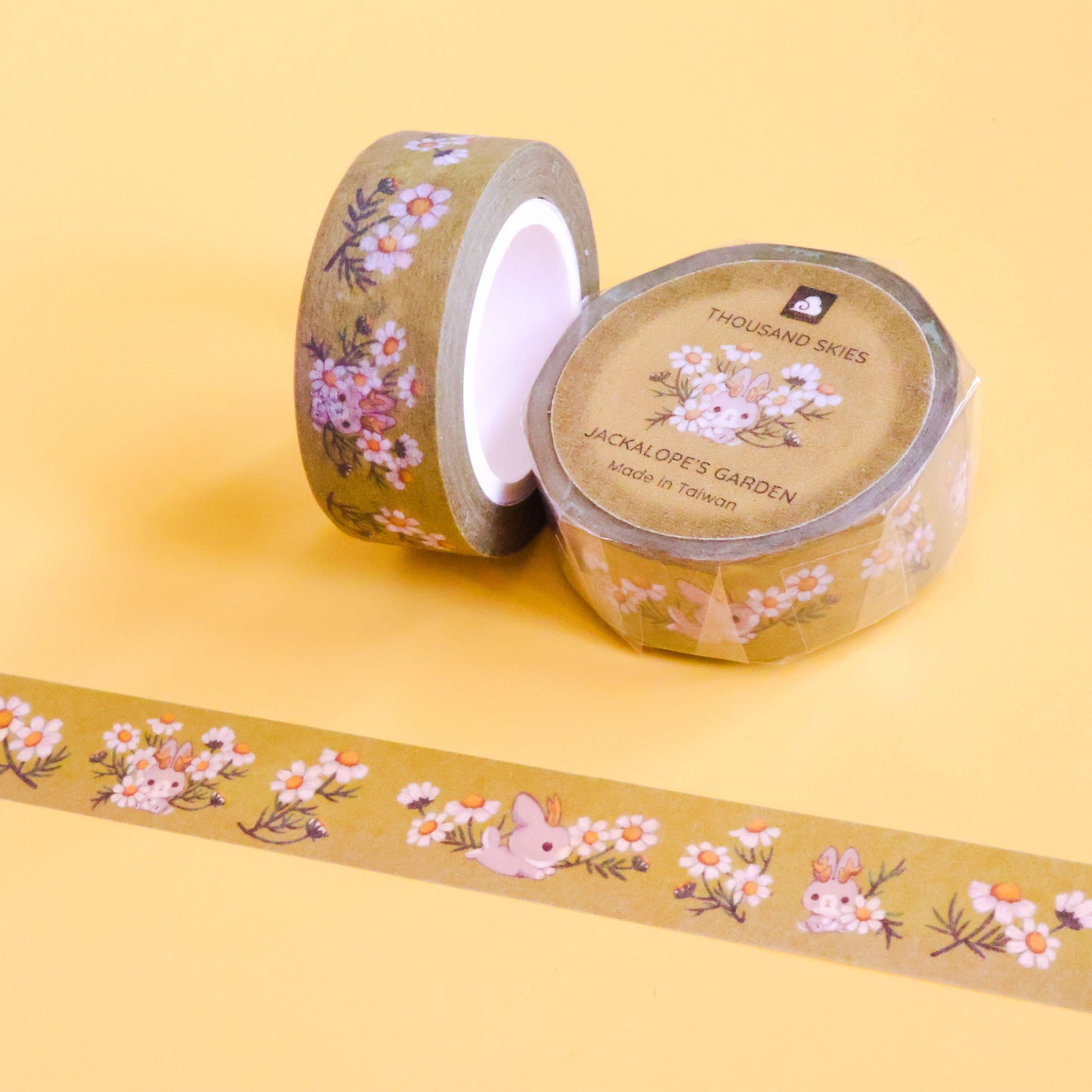 Washi Tape - Jackalope's Garden (Mustard Green)