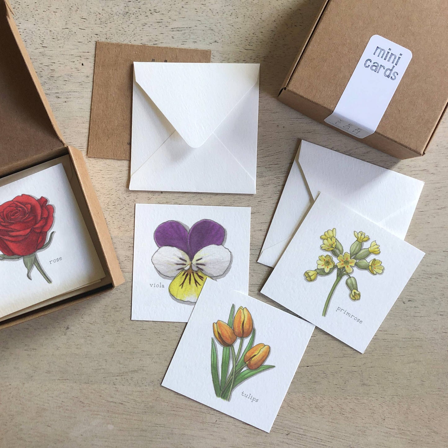 Mini Cards Set / Flowers 02