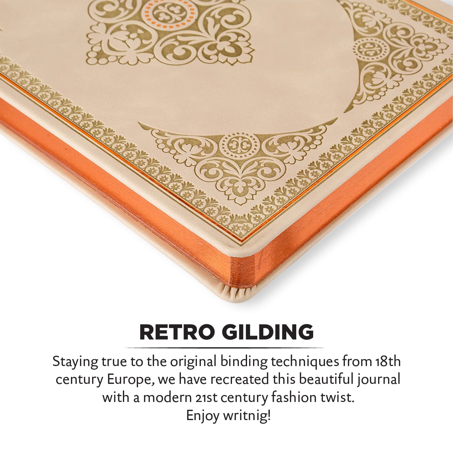 Victoria's Journals Vintage Style Diary Hard Cover (Apricot)