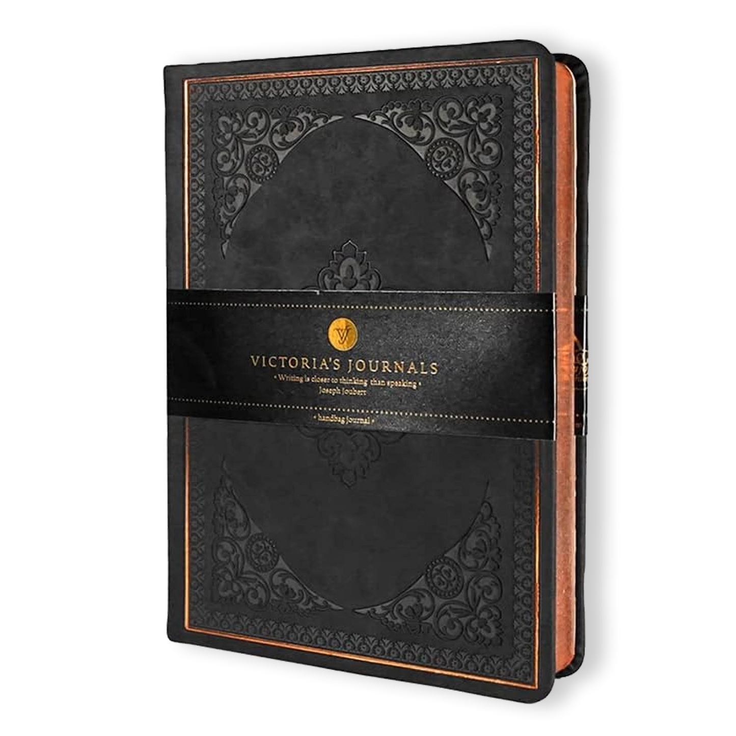 Vintage Classic Style Journal Vegan Leather (Black) S