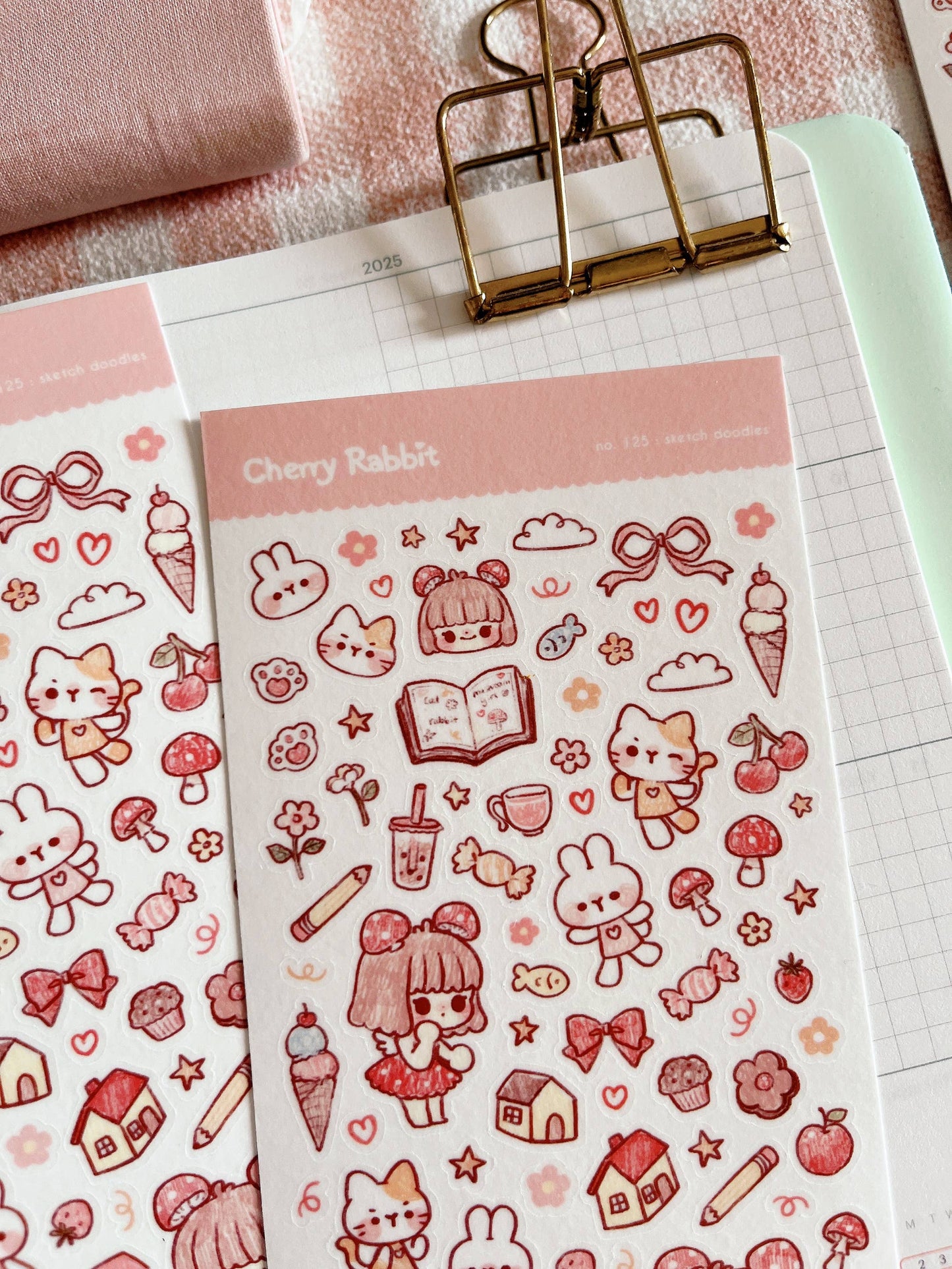 Sketch Doodles Sticker Sheet no.125