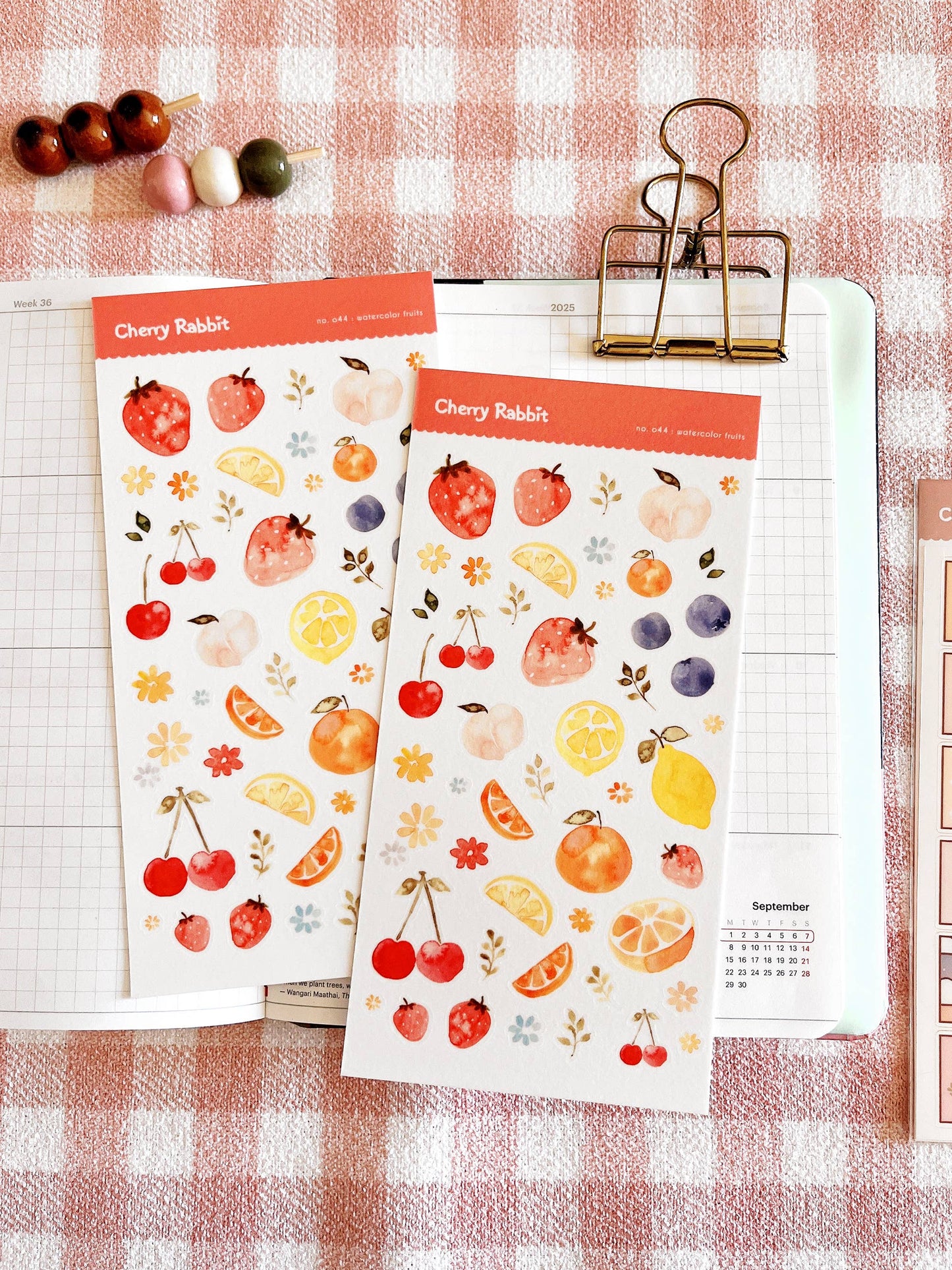 Watercolor Fruits Sticker Sheet no.044