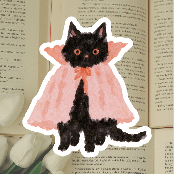 Halloween Dracula Cat Diecut Sticker