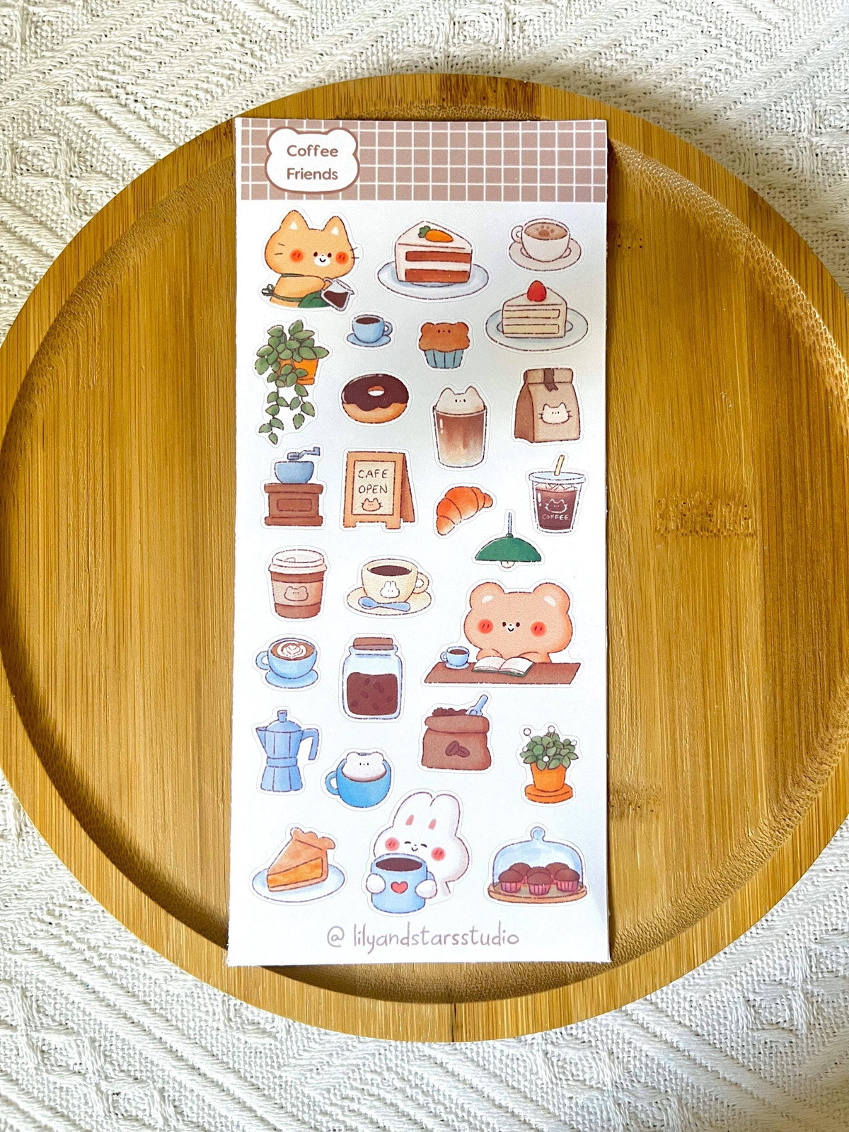 Coffee Friends Sticker Sheet • Kawaii Cafe • Matte Stickers