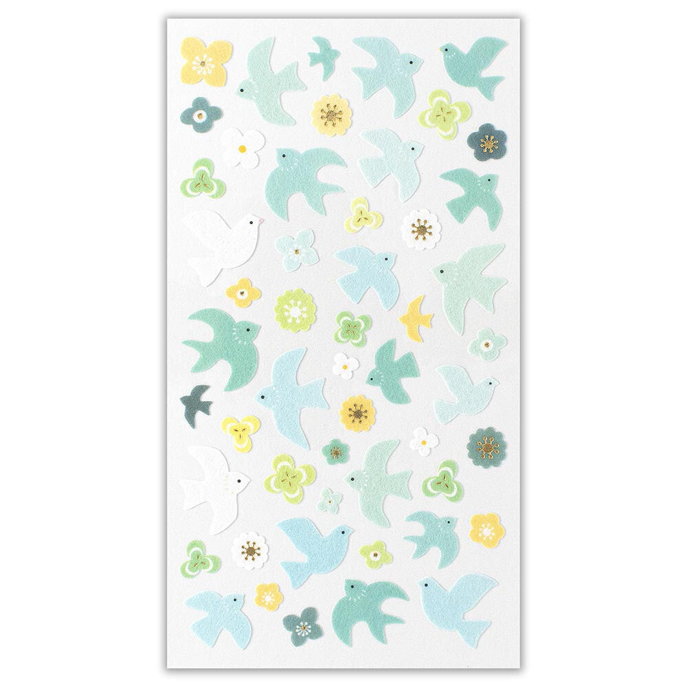 Nonwoven Blue Bird Sticker Sheet