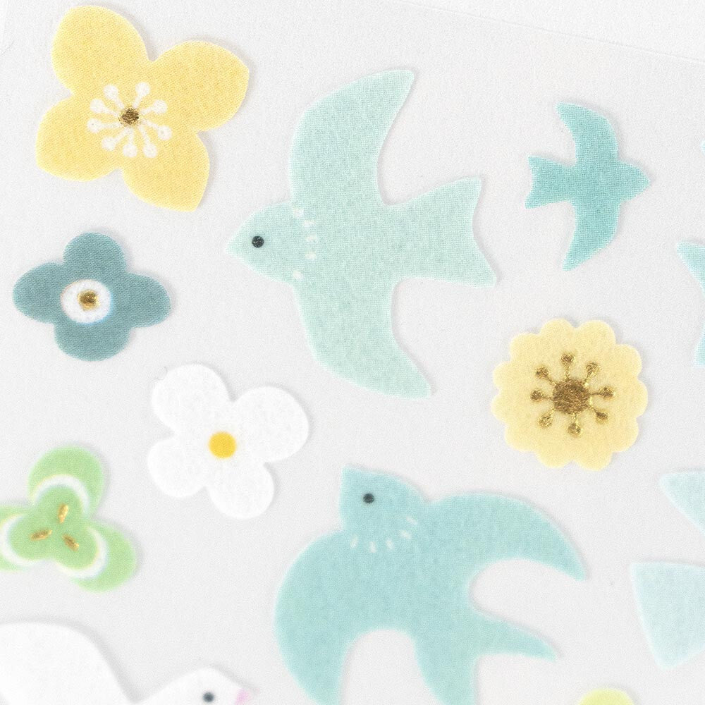 Nonwoven Blue Bird Sticker Sheet