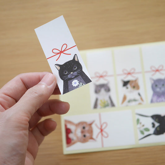Noshi stickers - Cats in picture books NO.1