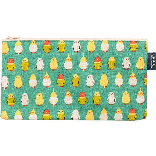 Parakeets Lining Up Flat Pouch