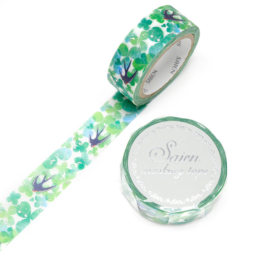 Swallows and Clovers - Silver Foil