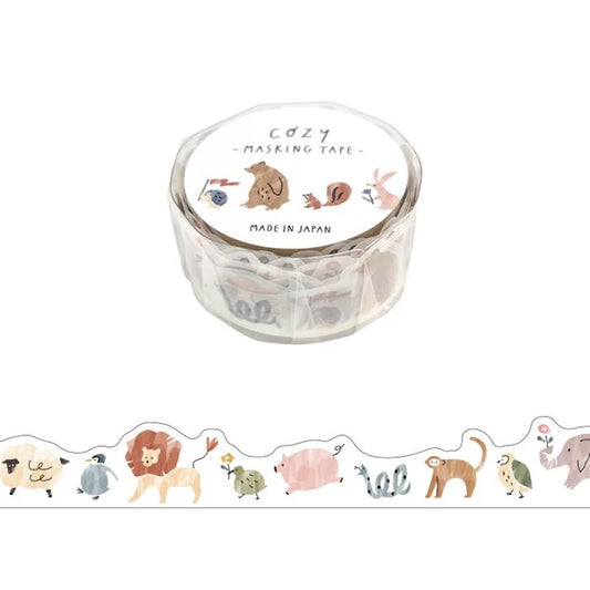 Zoo Animal Walk Die-Cut Washi
