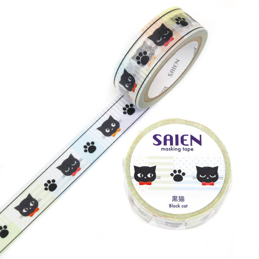Saien Black Cat Washi Tape
