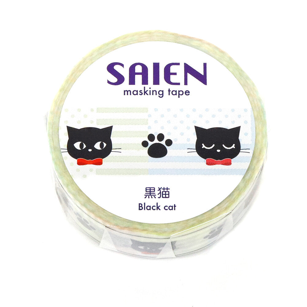 Saien Black Cat Washi Tape