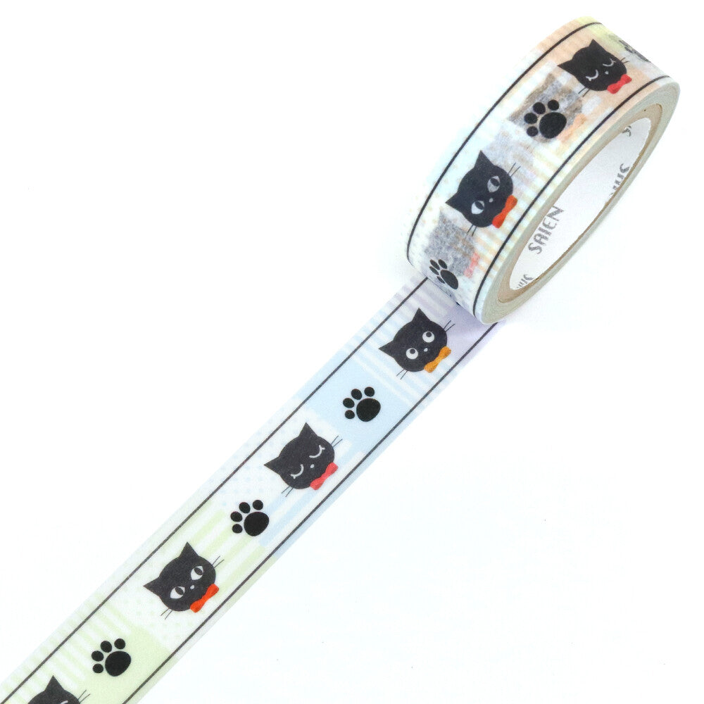 Saien Black Cat Washi Tape