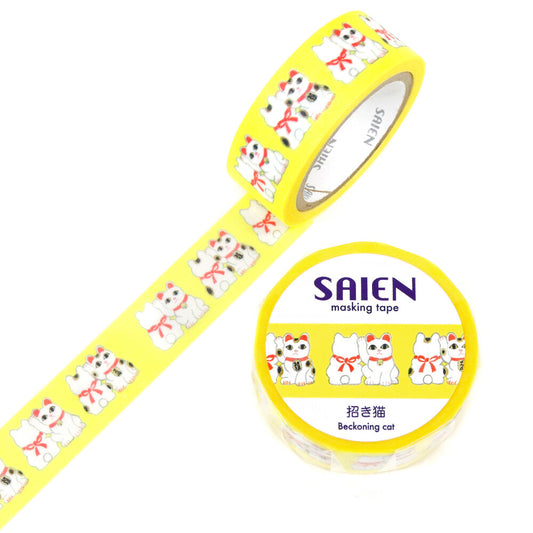 Saien Beckoning Cat Washi Tape