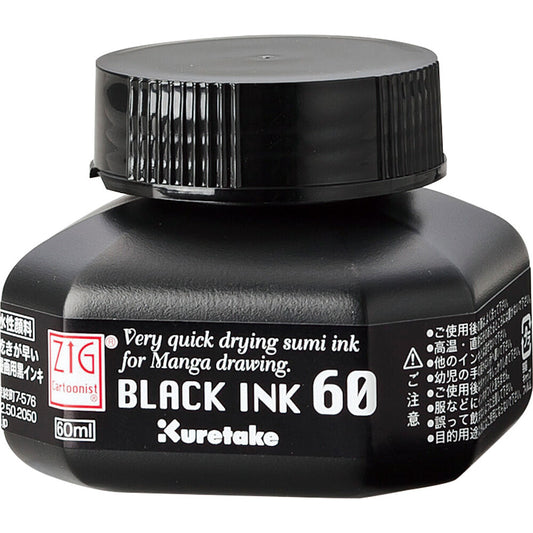 Zig Cartoonist Black Sumi Ink 60ml