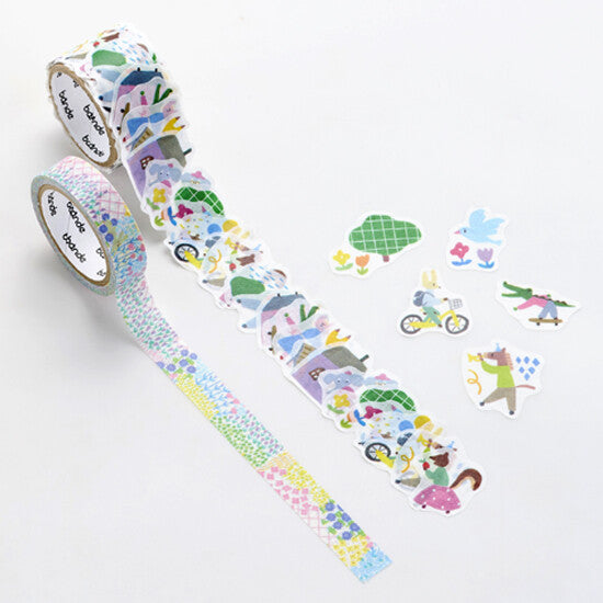 Animal Town and Flower Garden Masking Roll / Stickers (2 rolls)