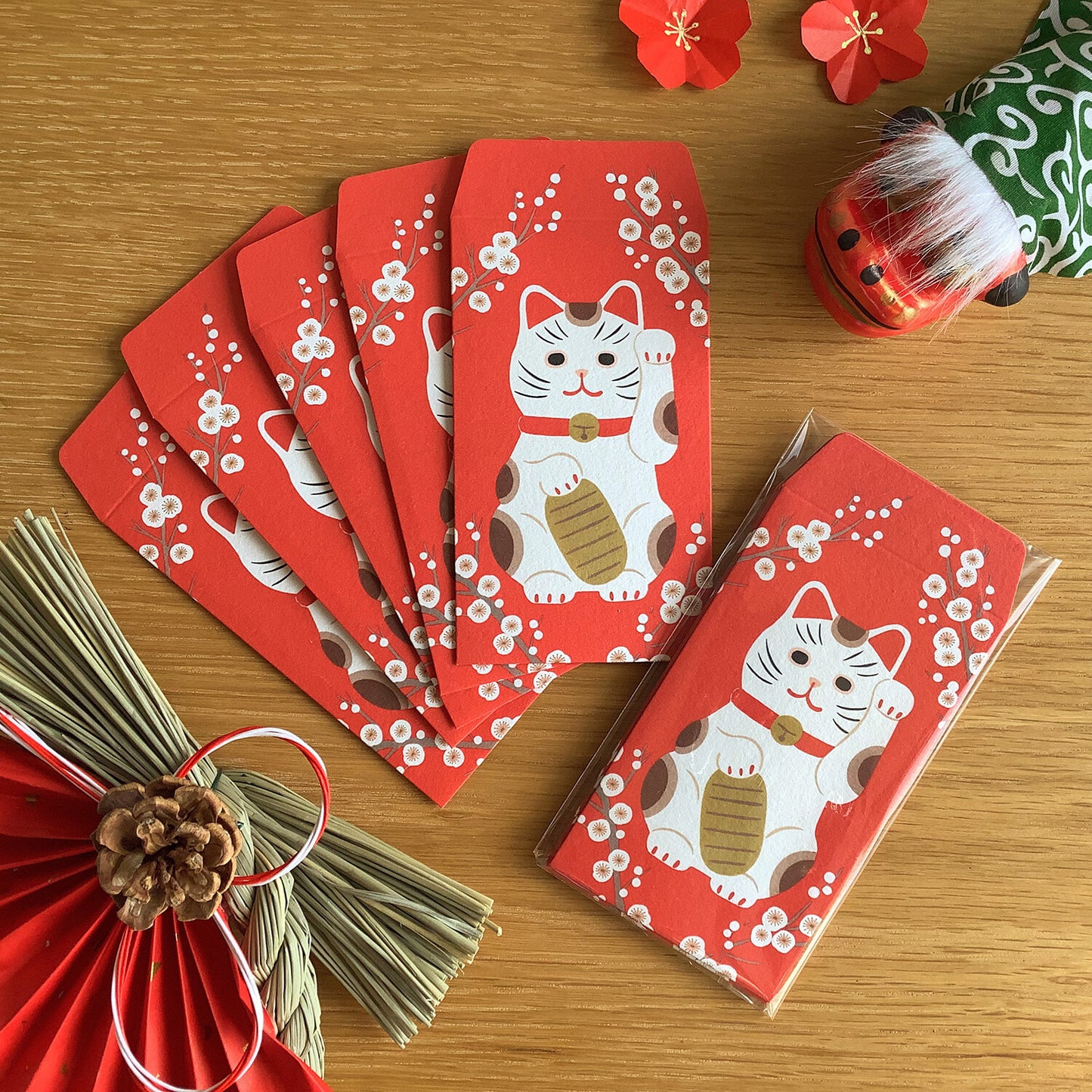 Envelope Beckoning Cat 5-pcs