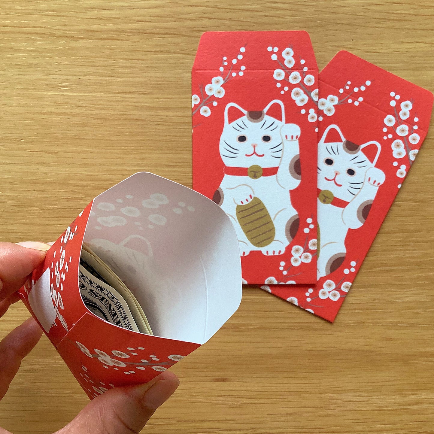 Envelope Beckoning Cat 5-pcs