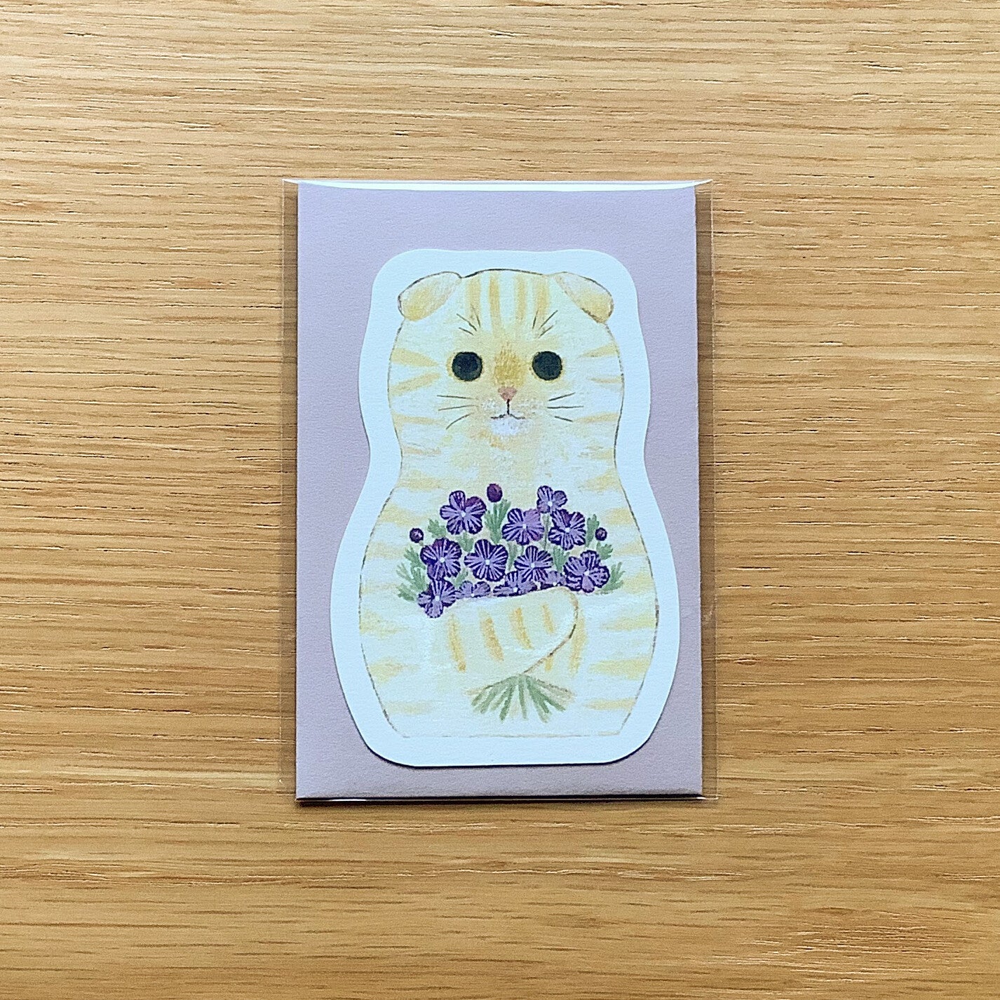 Mini Card - Lavendar Cream Cat