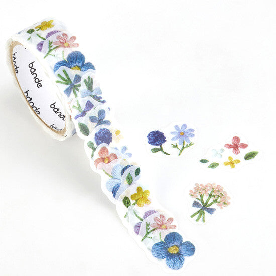 Small Flowers Embroidered Masking Roll Stickers