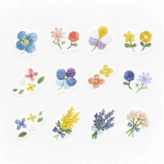Small Flowers Embroidered Masking Roll Stickers