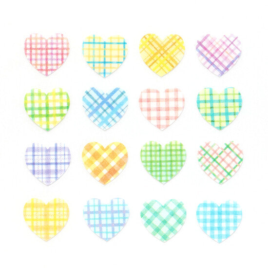 Watermelon Heart Check Masking Roll Stickers