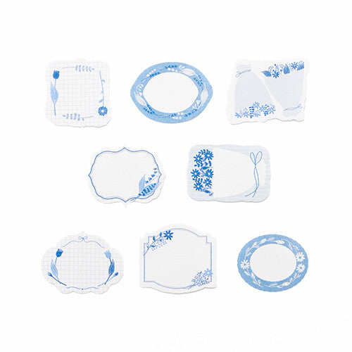 Writable Blue Flowers Masking Roll Stickers