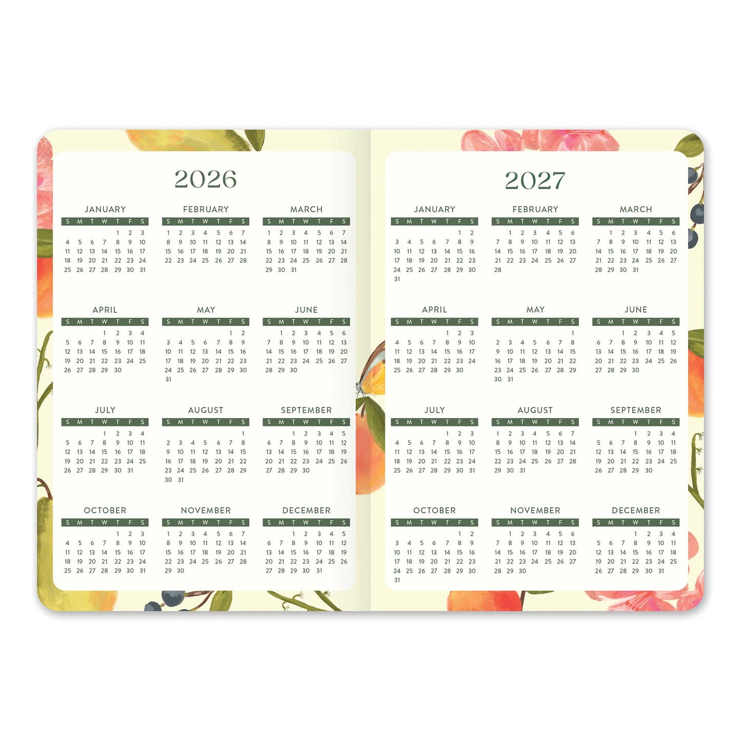 2027 Fruit & Flora Monthly Pocket Planner