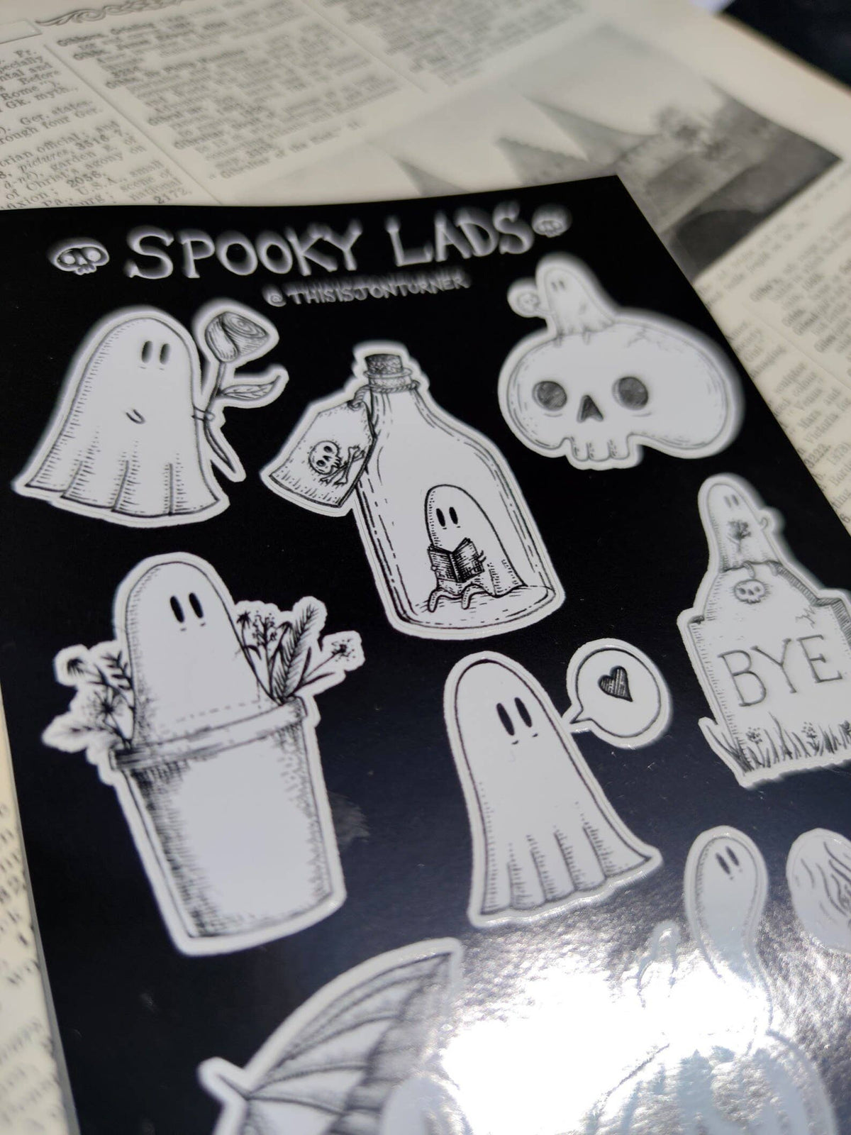 Spooky Lads Sticker Sheet - Ghost Stickers