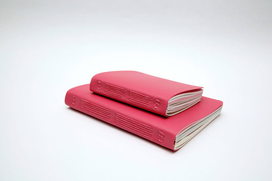 Pink Handsewn Notebook with Assorted Paper