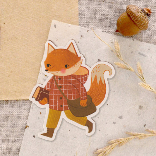 Bookish Fox Sticker