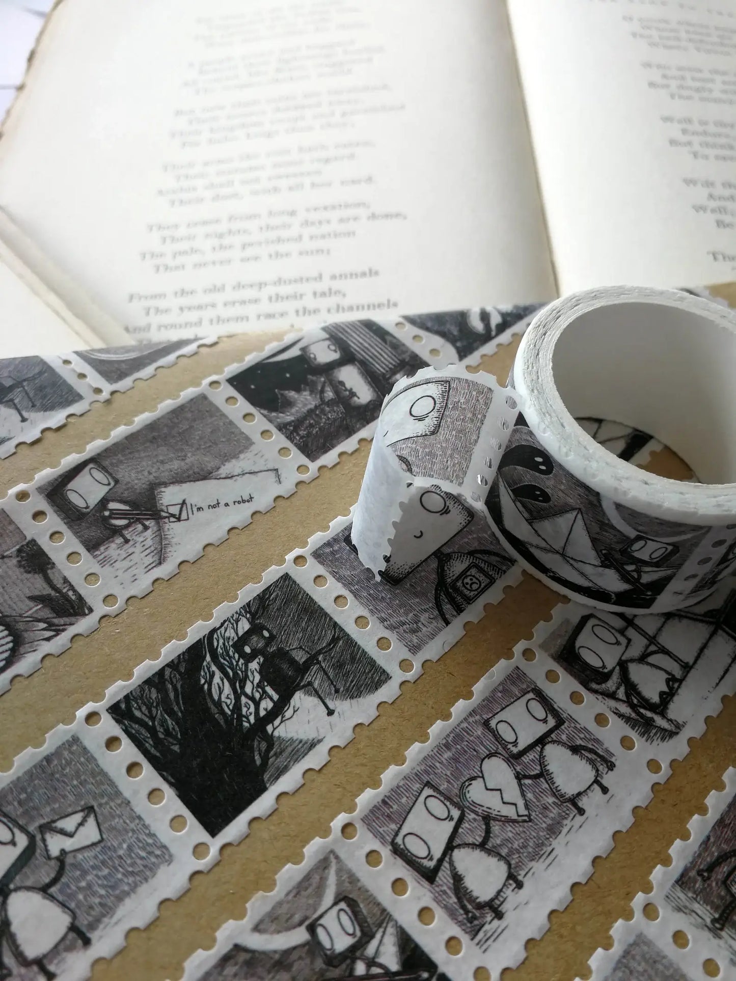 Robot Stamps Washi Tape- Landscape Format