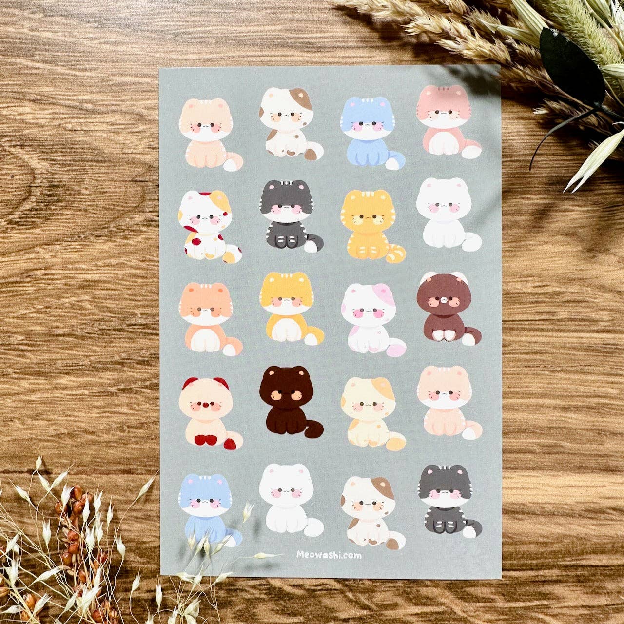 Chubby Cats Vinyl Sticker Sheet