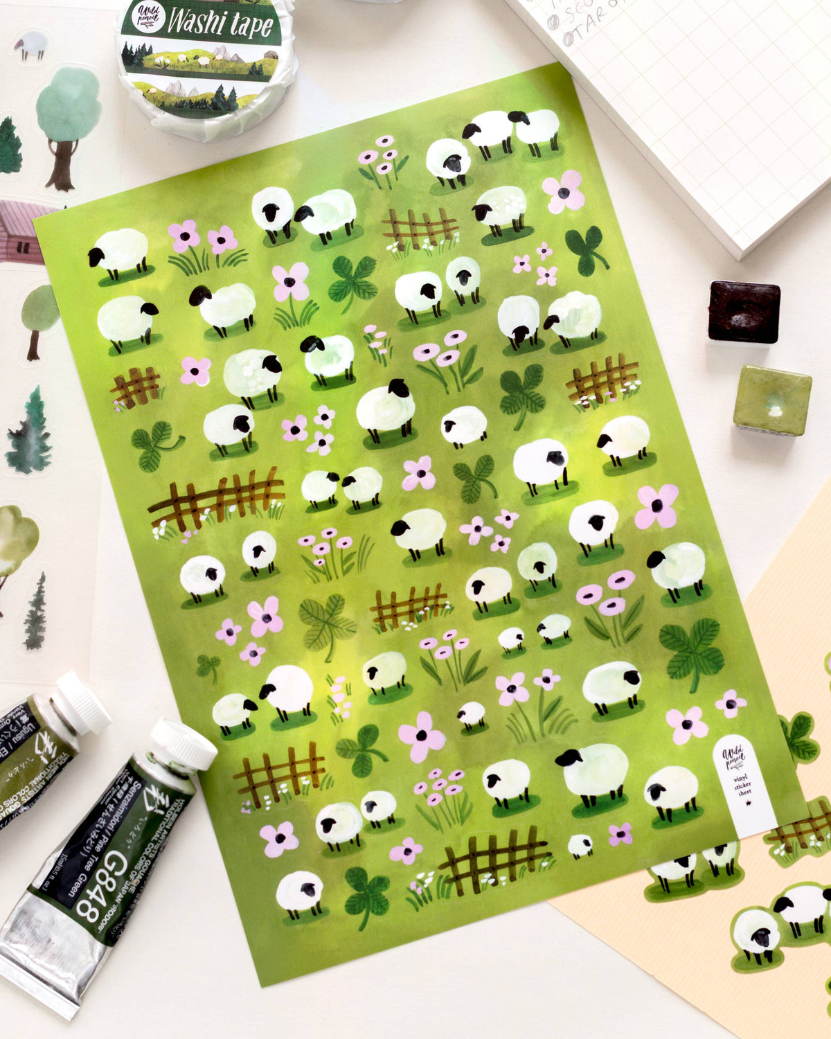Vinyl sticker sheet — Sheep