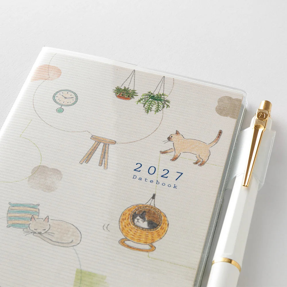 Midori Pocket Diary B6 Slim 2027 Softcover Monthly Planner – Cat