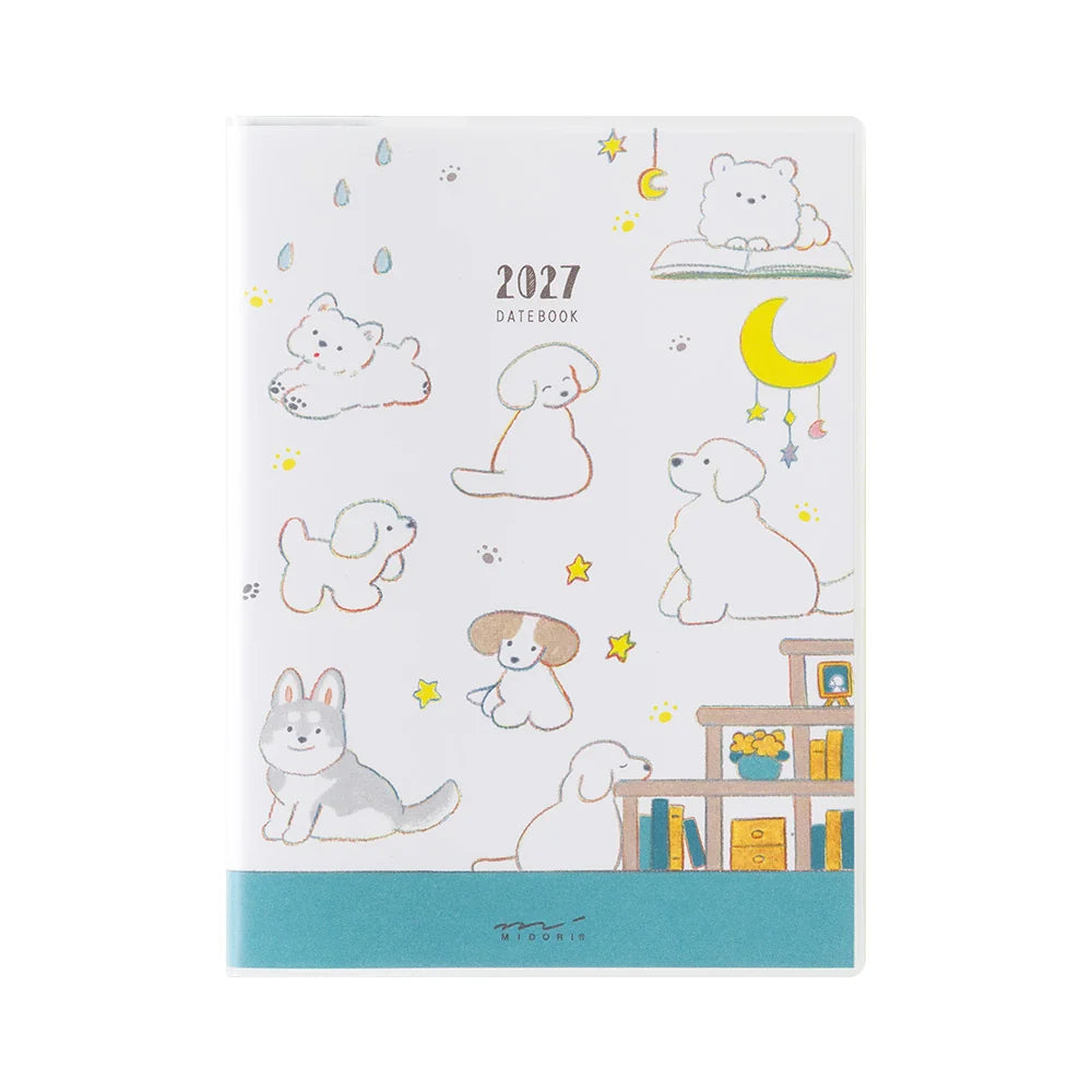 Midori Pocket Diary A6 2027 Softcover Monthly Planner – Dog