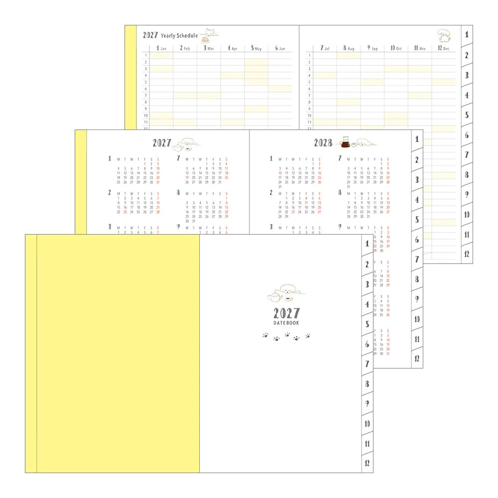 Midori Pocket Diary A6 2027 Softcover Monthly Planner – Dog