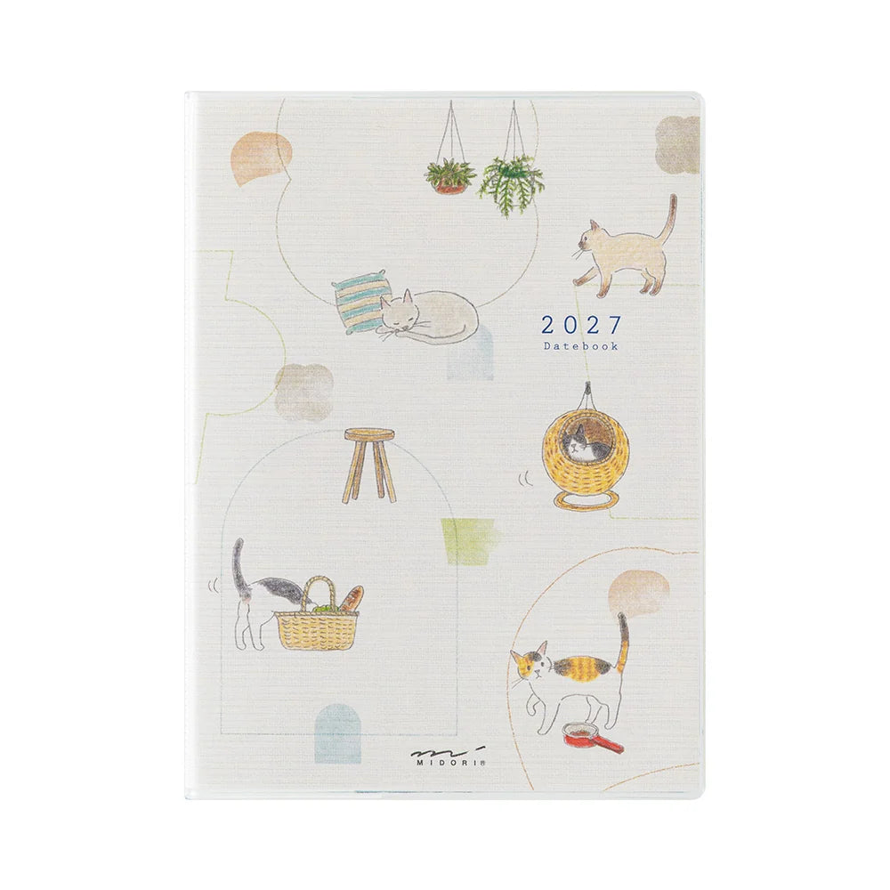 Midori Pocket Diary A6 2027 Softcover Monthly Planner – Cat