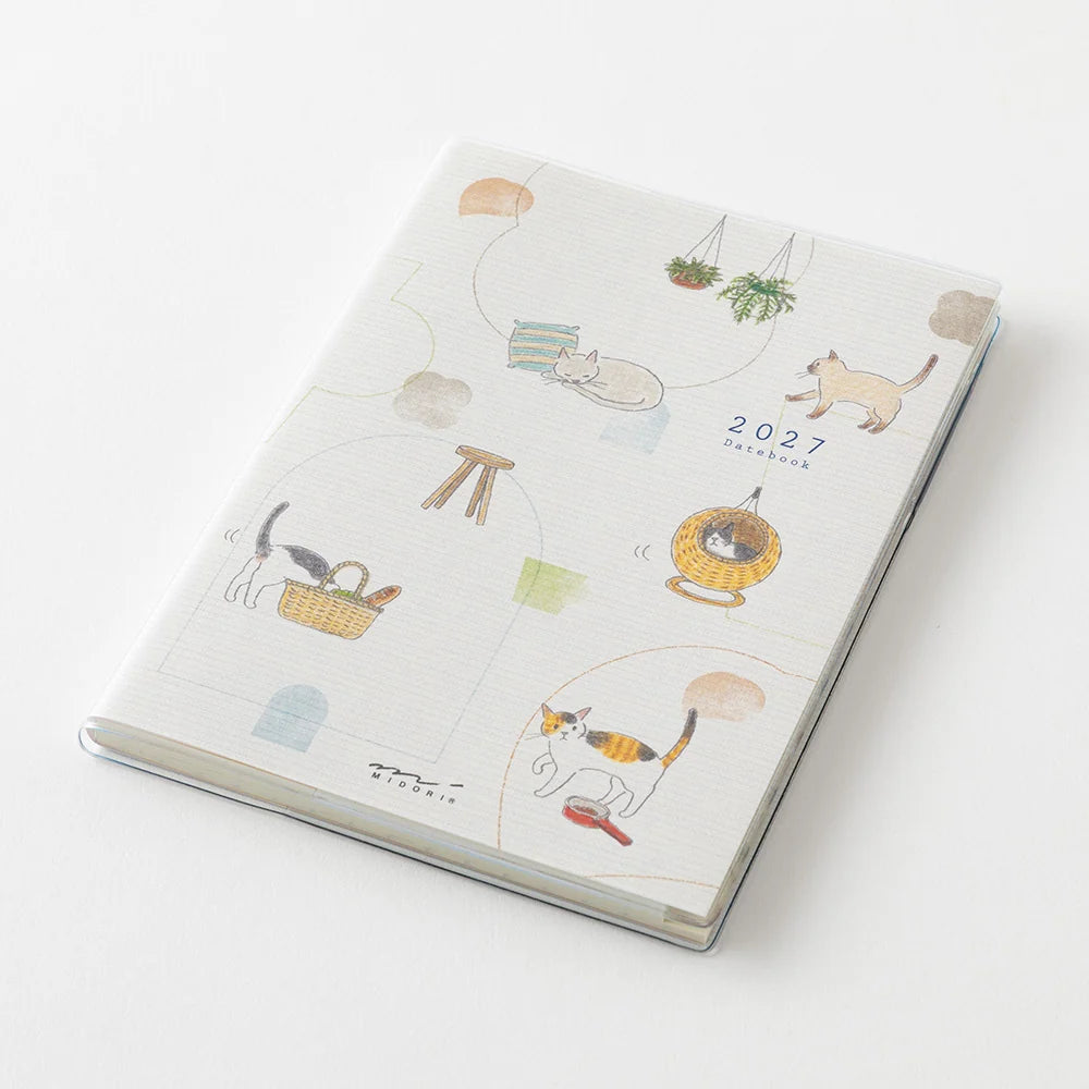 Midori Pocket Diary A6 2027 Softcover Monthly Planner – Cat