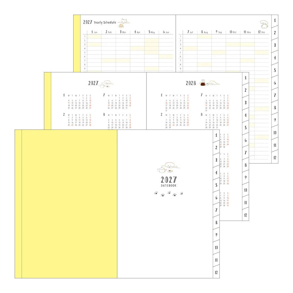 Midori Pocket Diary B6 2027 Softcover Monthly Planner – Dog