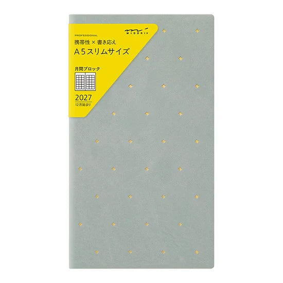 Midori Professional Diary A5 Slim Monthly Block Planner - 2027
