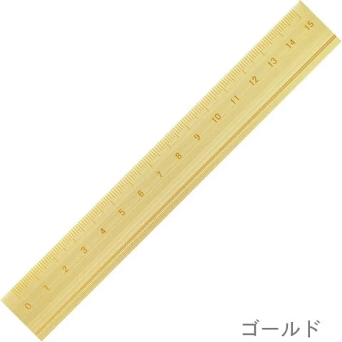 SLIP-ON ALUMINIUM RULER 15CM GOLD