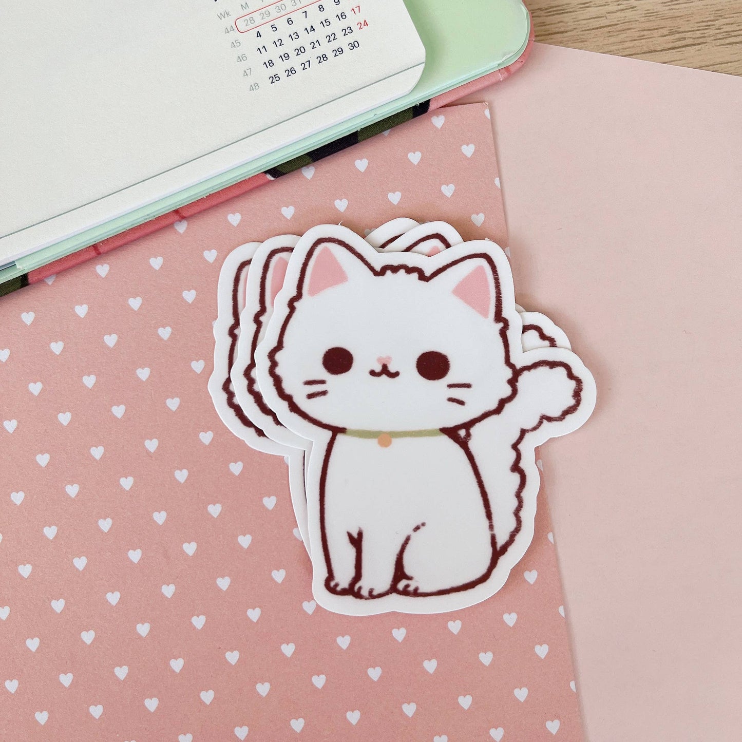 White Cat Sticker