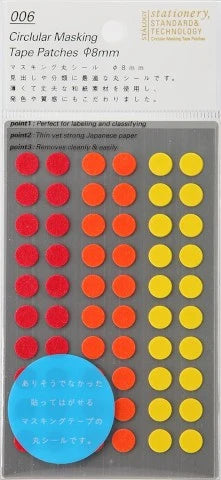 CIRCULAR MASKING TAPE PATCHES 8 MM SHUFFLE FINE