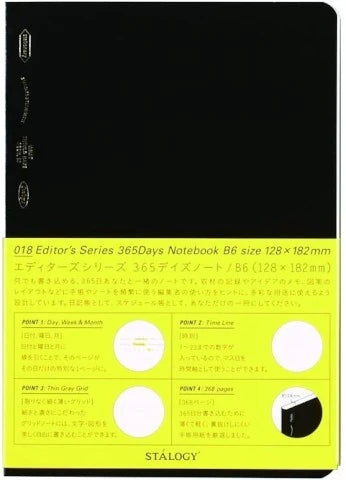365DAYS NOTEBOOK A6 BLACK