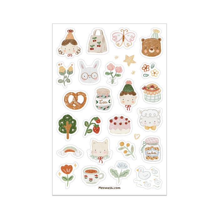 Cute Doodles Washi Sticker Sheet