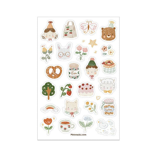 Cute Doodles Washi Sticker Sheet