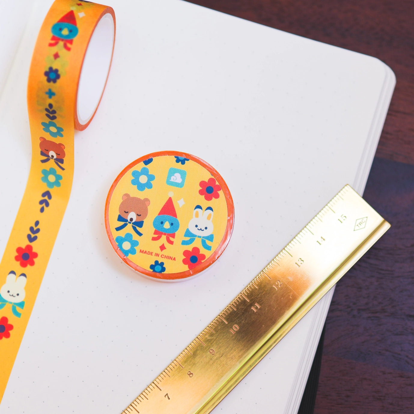 Bear, Rabbit, and Blue Bird Washi Tape