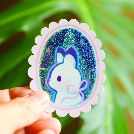 Vinyl Sticker (Holographic) Portrait of a Rabbit