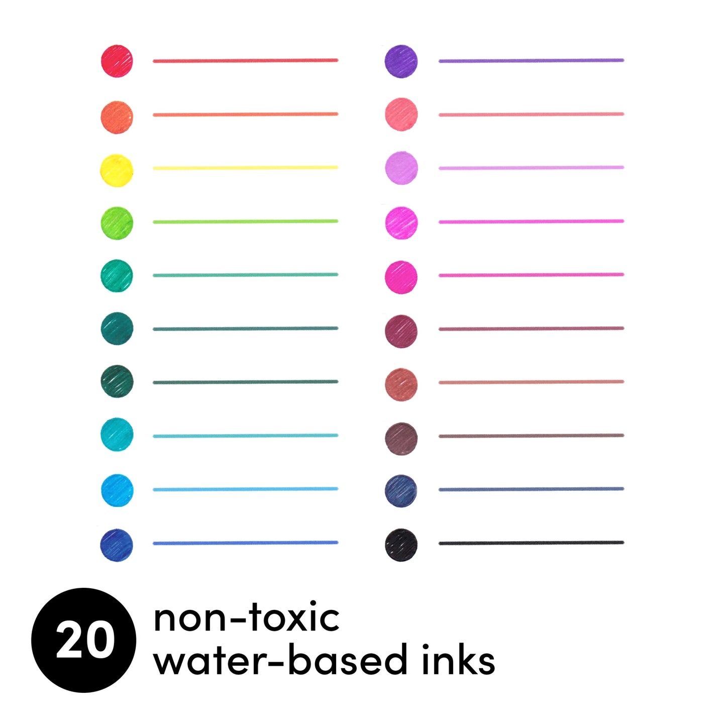 20 Pack Retractable Gel Pens